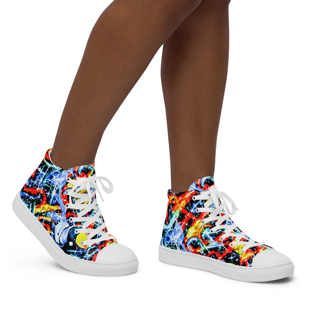 Chromatic Impact on Women's High Top Canvas Shoes — Right