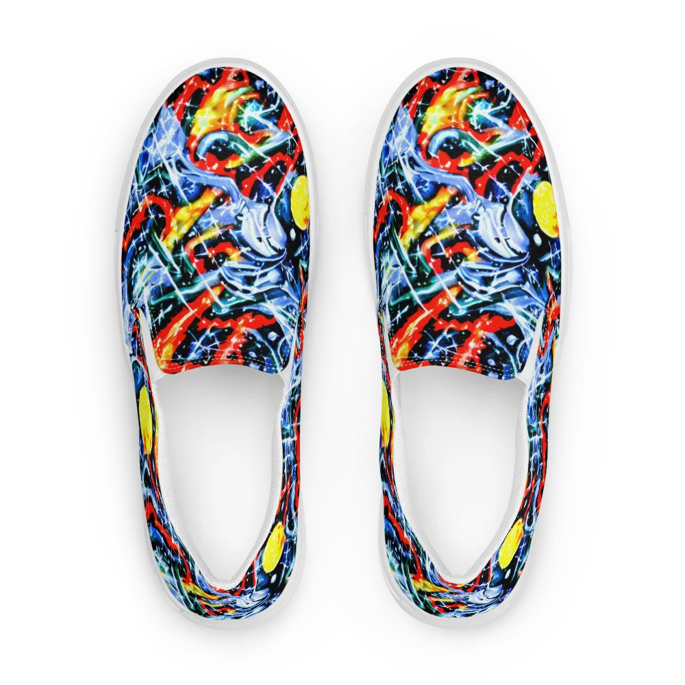 Chromatic Impact on Men's Slip-On Canvas Shoes — Front