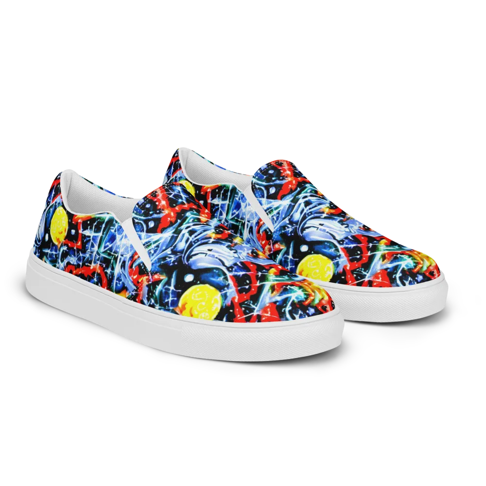 Chromatic Impact on Men's Slip-On Canvas Shoes — Right Front