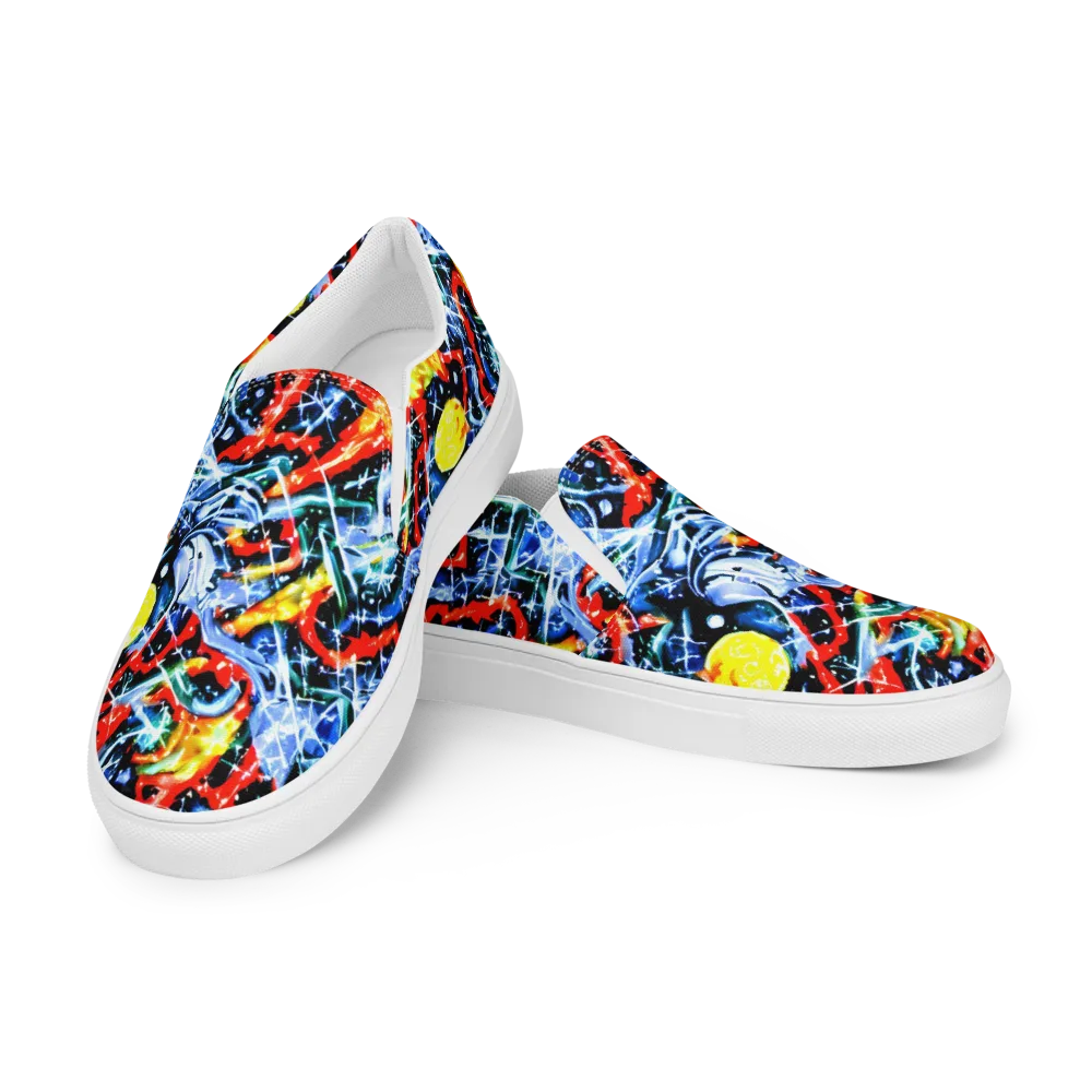Chromatic Impact on Men's Slip-On Canvas Shoes — Left Front