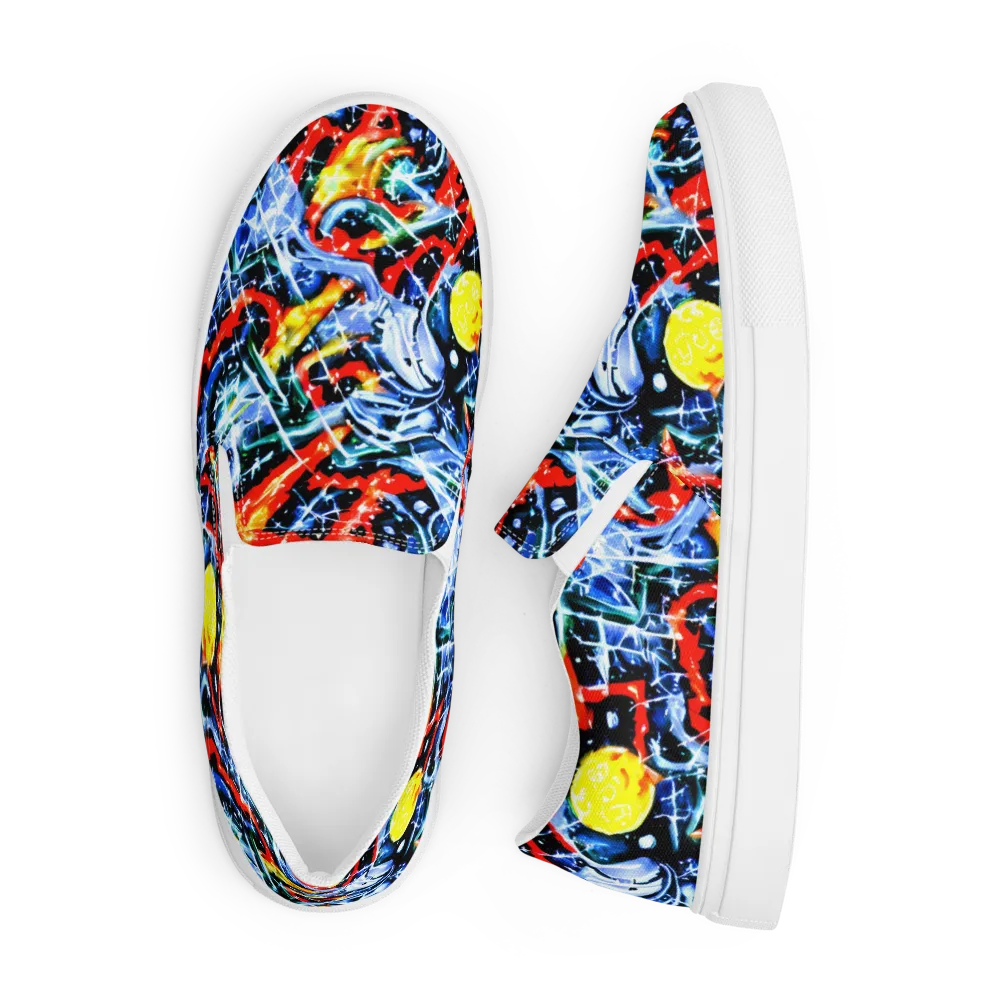 Chromatic Impact on Men's Slip-On Canvas Shoes — Front