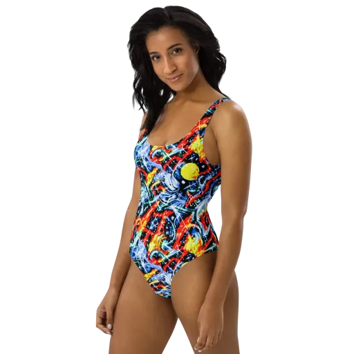 Chromatic Impact on a One-Piece Swimsuit