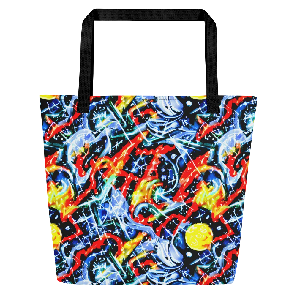 Chromatic Impact on Large Tote Bag W/ Pocket — Front