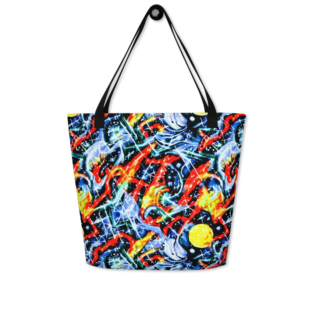Chromatic Impact on Large Tote Bag W/ Pocket — Front