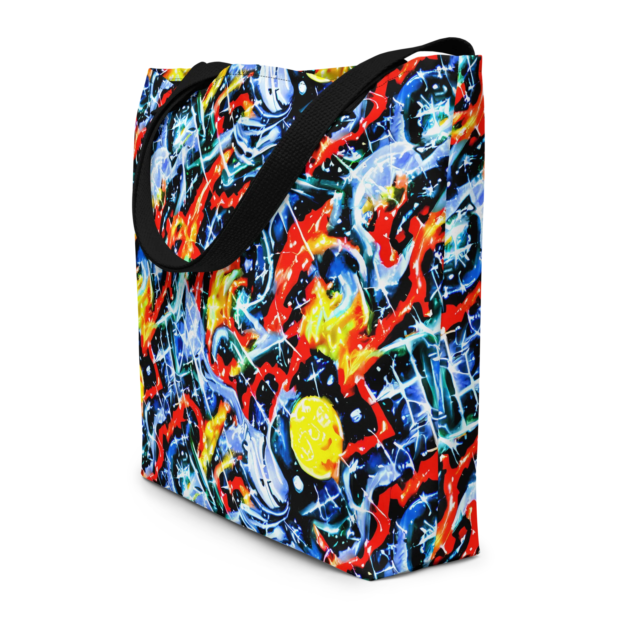 Chromatic Impact on Large Tote Bag W/ Pocket — Front