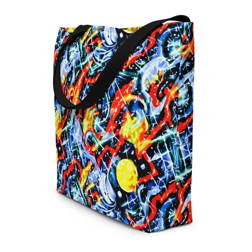 Chromatic Impact on Large Tote Bag W/ Pocket — Front