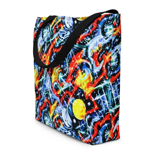 Chromatic Impact on a Large Tote Bag W/ Pocket