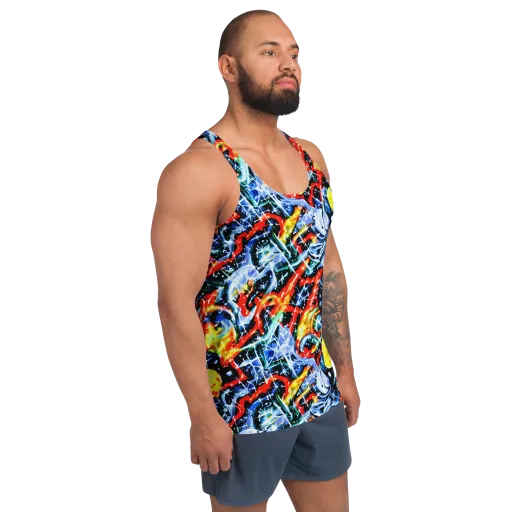 Chromatic Impact on a Men's Tank Top