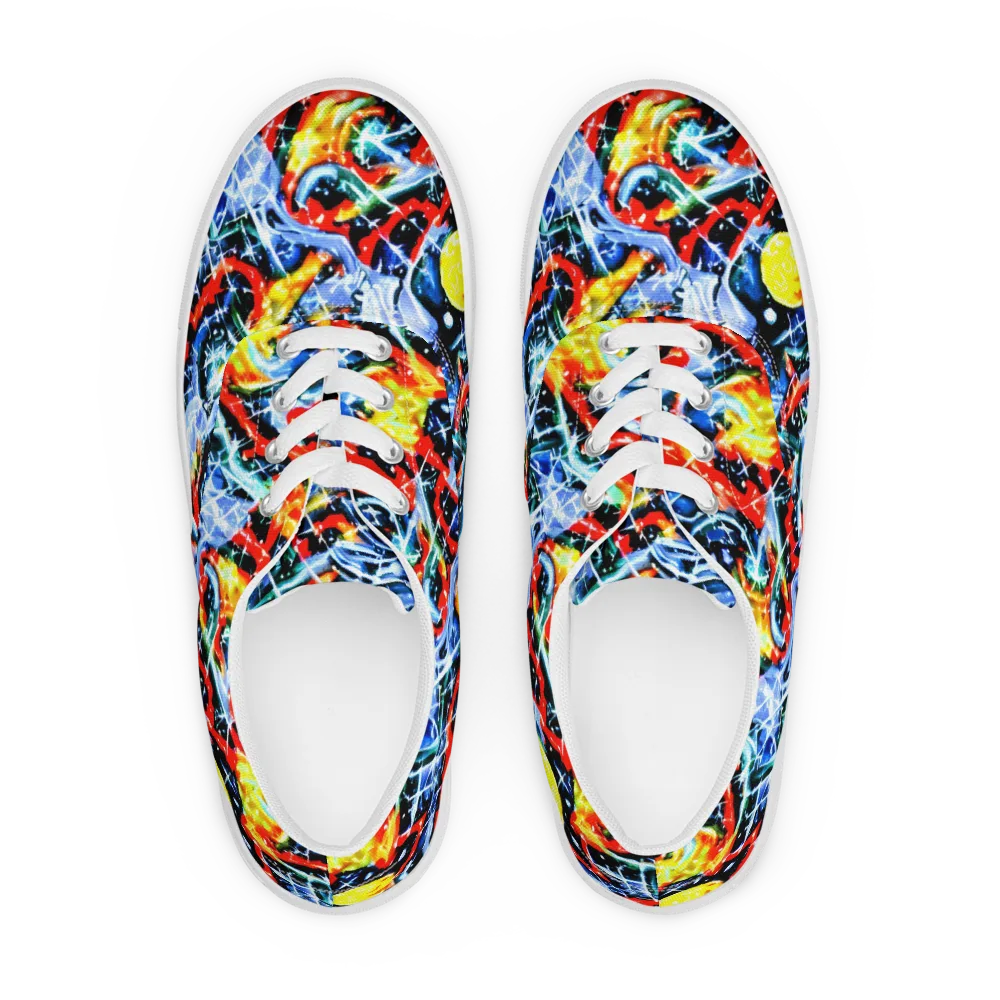 Chromatic Impact on Men's Lace-Up Canvas Shoes — Front