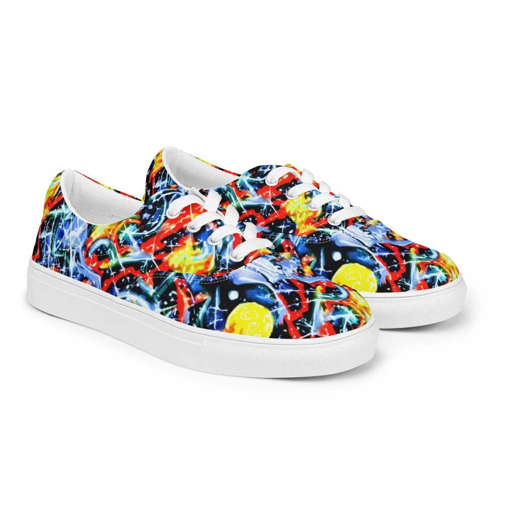 Chromatic Impact on Men's Lace-Up Canvas Shoes — Right Front