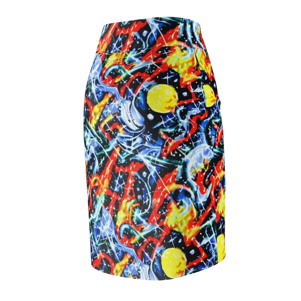 Chromatic Impact on Pencil Skirt — Back Side