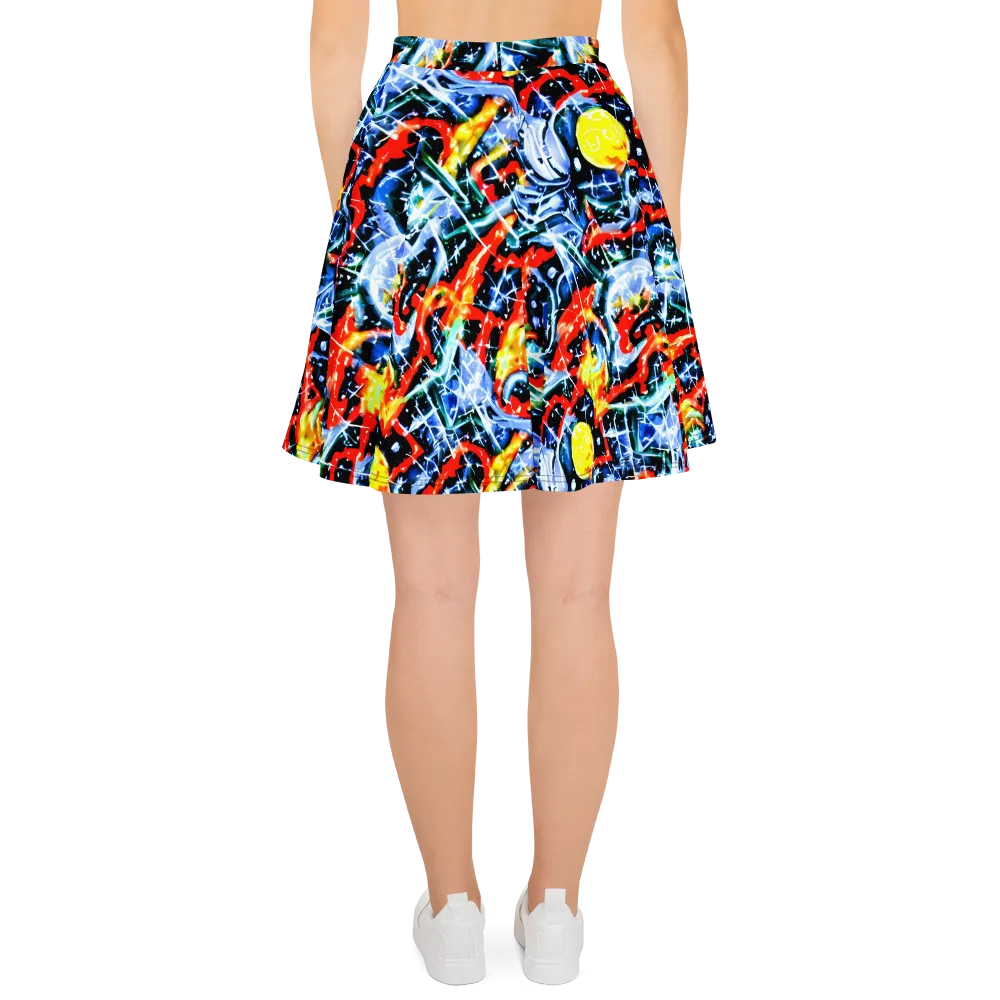 Chromatic Impact on Skater Skirt — Back