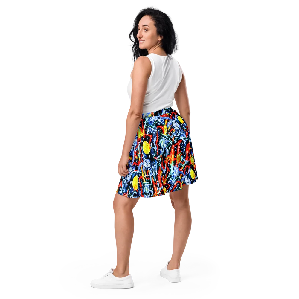 Chromatic Impact on Skater Skirt — Back