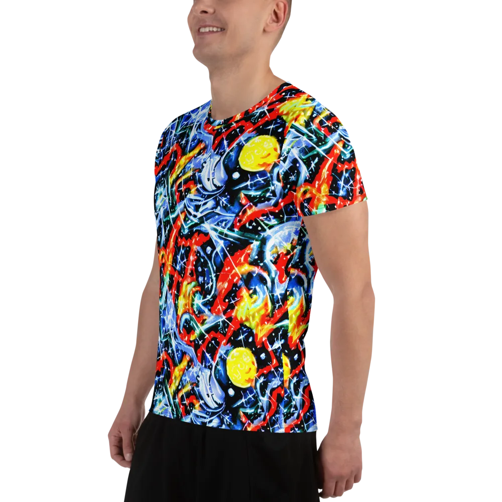 Chromatic Impact on Men's Athletic T-Shirt — Left