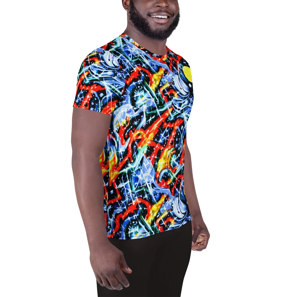 Chromatic Impact on Men's Athletic T-Shirt — Right