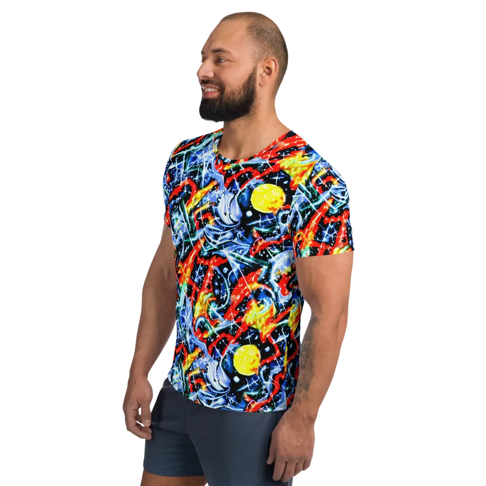 Chromatic Impact on Men's Athletic T-Shirt — Left