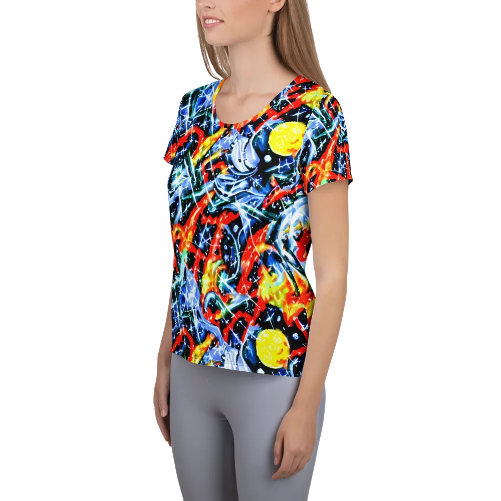 Chromatic Impact on Women's Athletic T-Shirt — Left