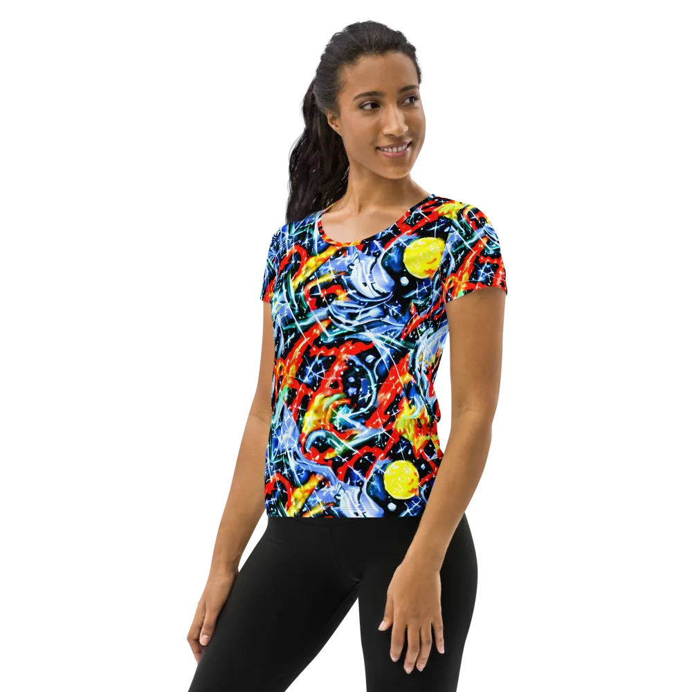 Chromatic Impact on Women's Athletic T-Shirt — Left
