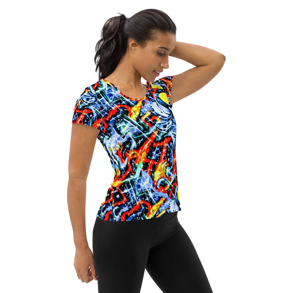 Chromatic Impact on Women's Athletic T-Shirt — Right