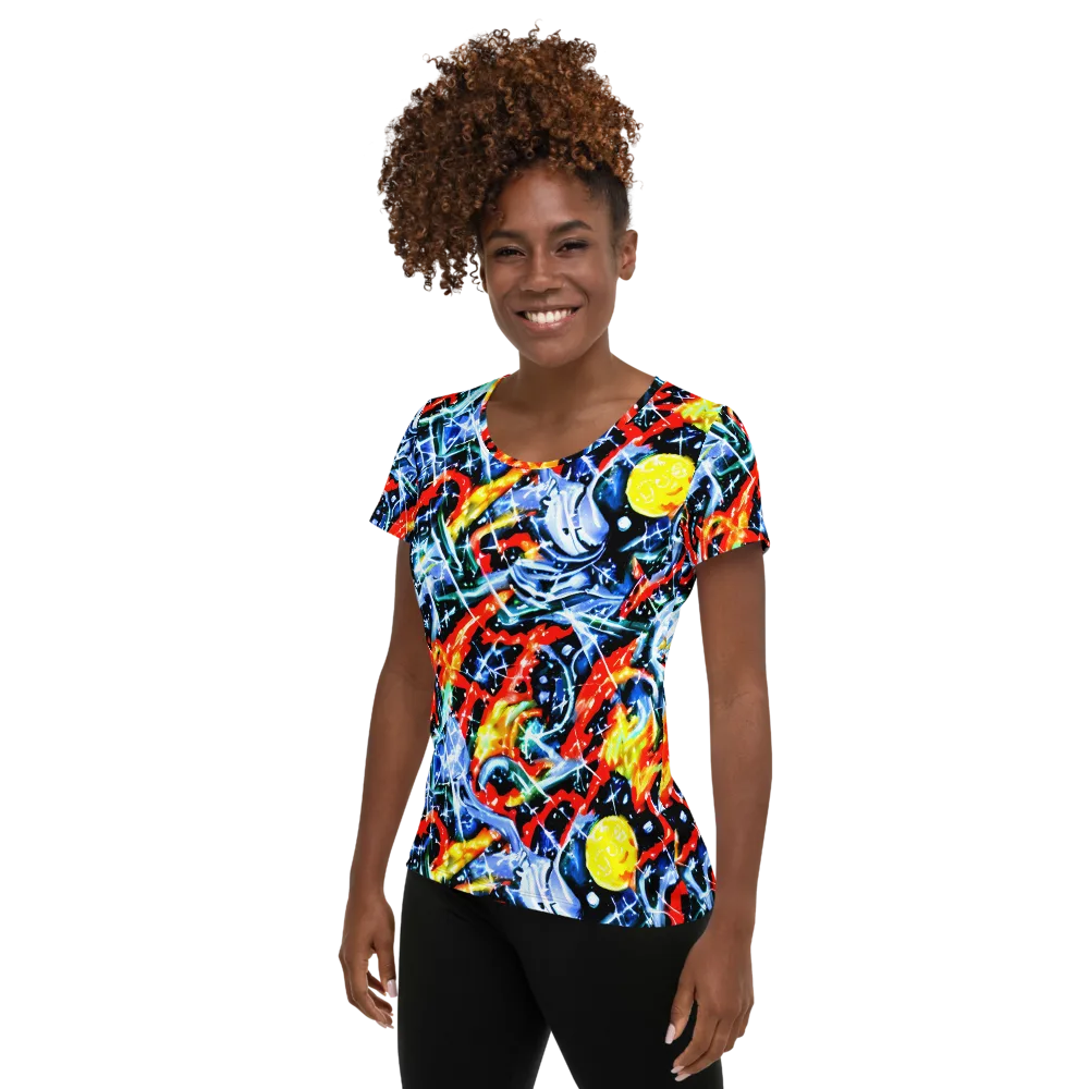 Chromatic Impact on Women's Athletic T-Shirt — Left