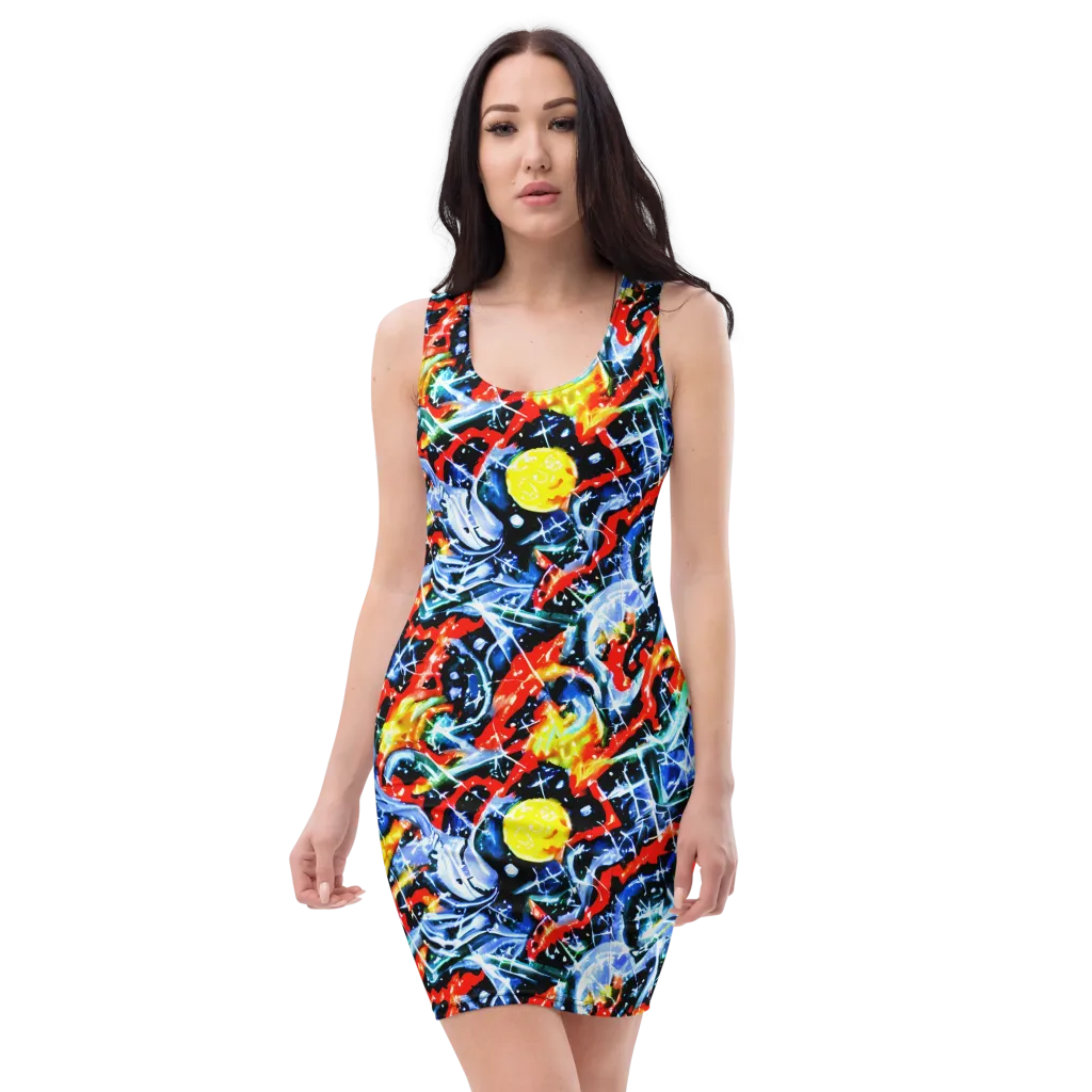 Chromatic Impact on Bodycon Dress — Front