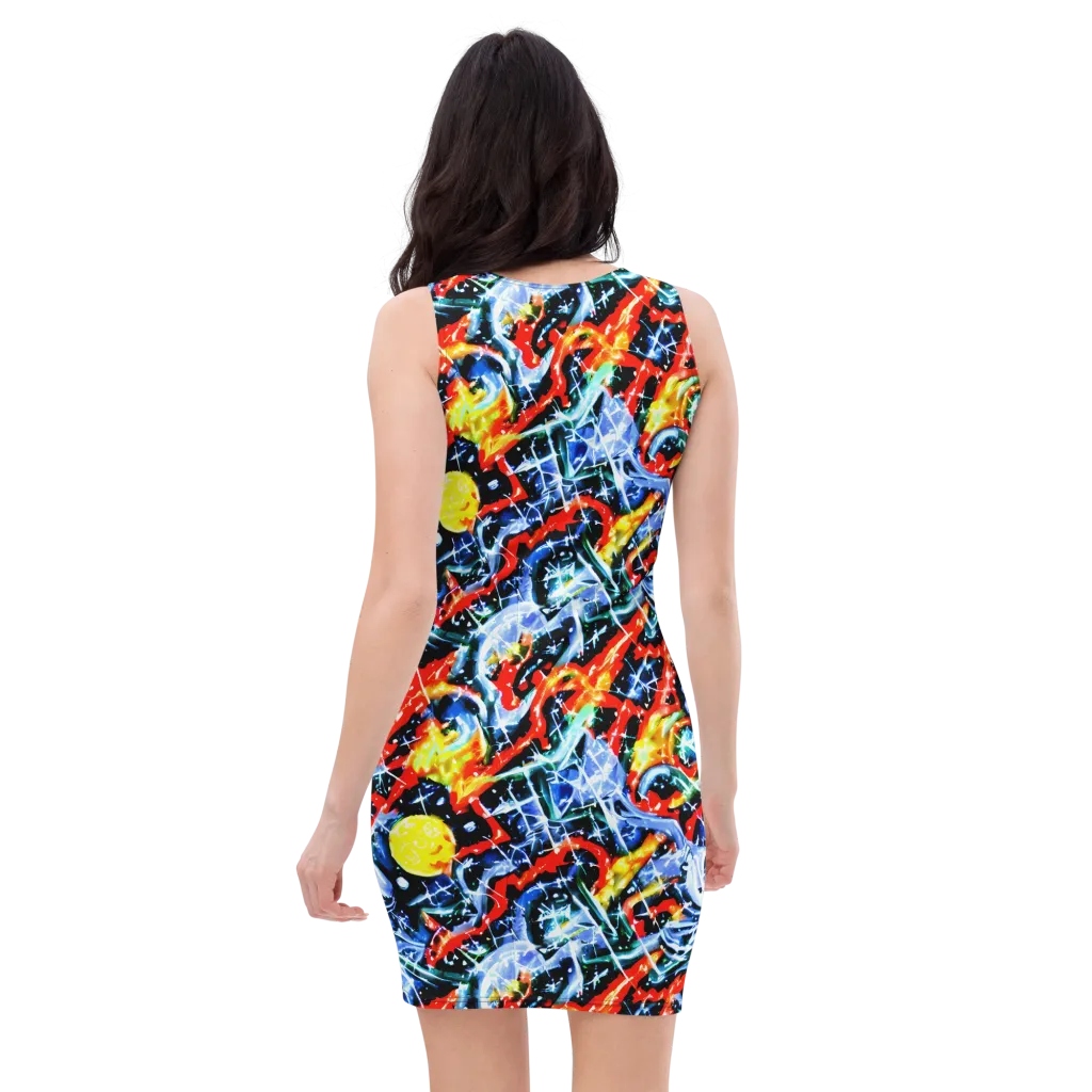 Chromatic Impact on Bodycon Dress — Back