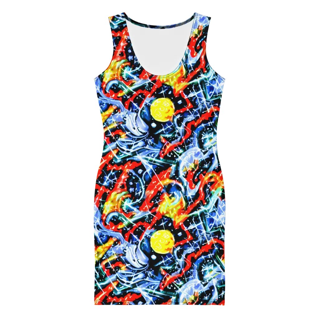 Chromatic Impact on Bodycon Dress — Front