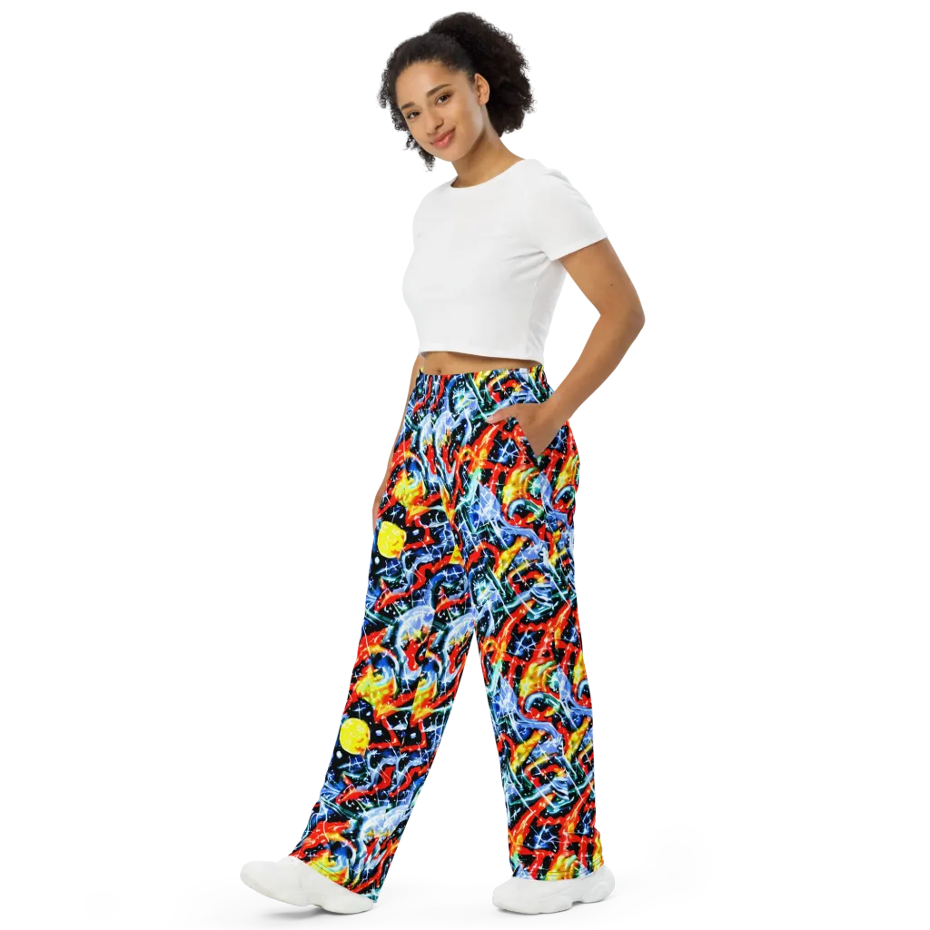 Chromatic Impact on Wide-Leg Pants — Left Front