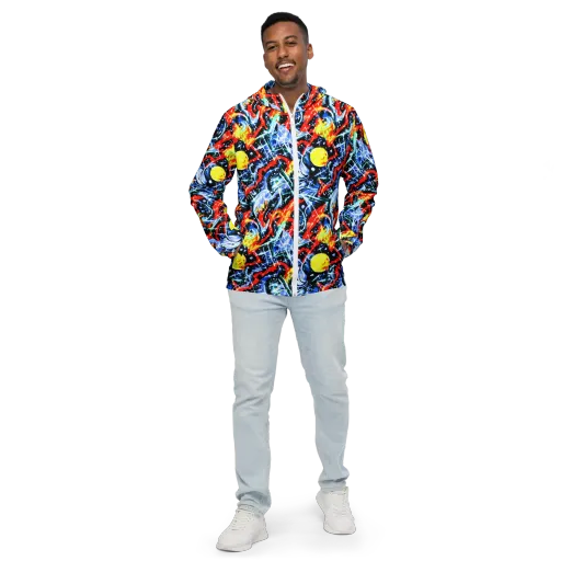 Chromatic Impact on a Men's Windbreaker