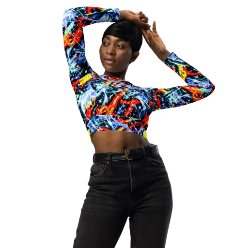 Chromatic Impact on a Long Sleeve Crop Top