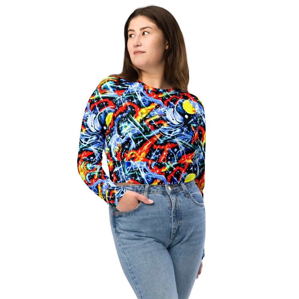 Chromatic Impact on Long Sleeve Crop Top — Front