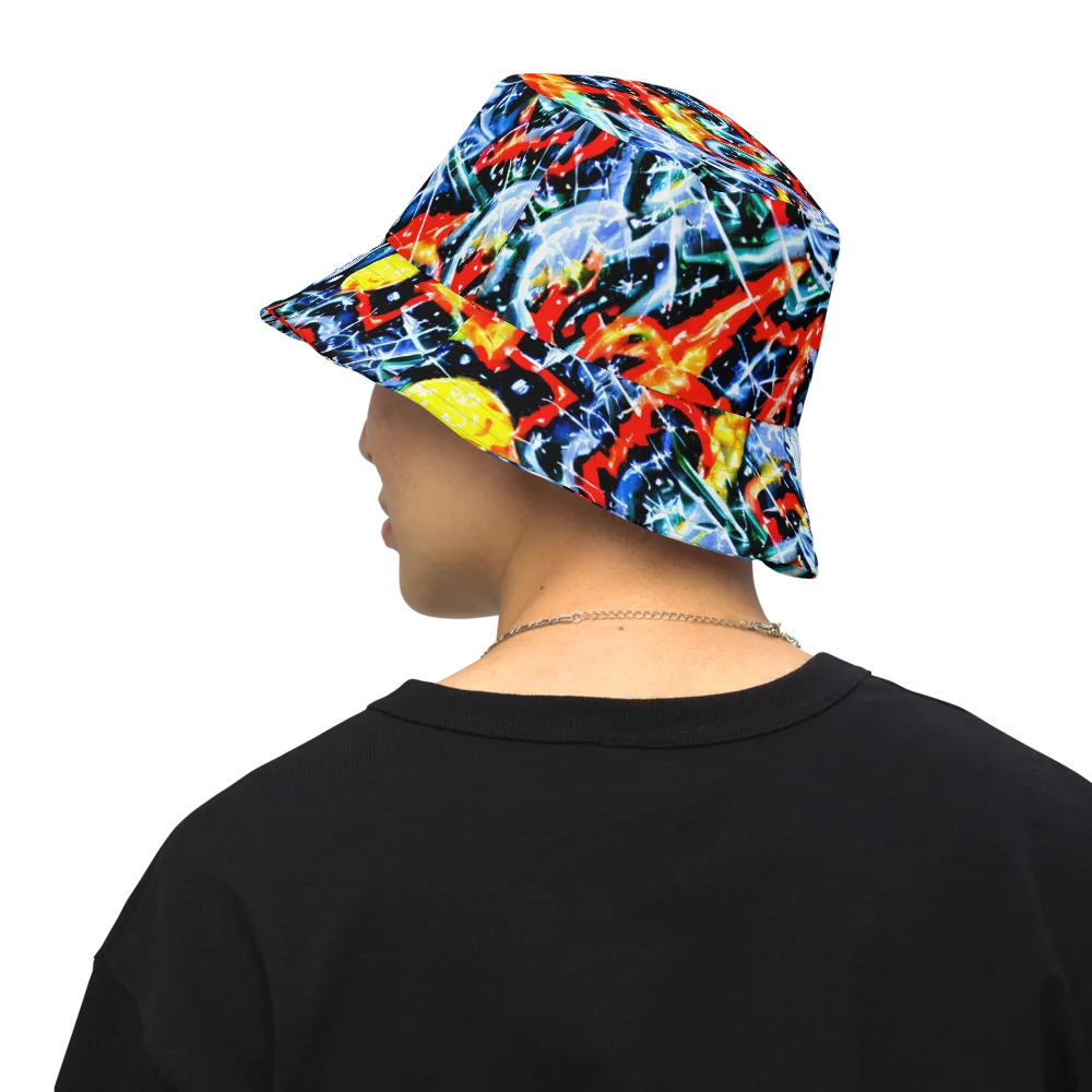 Chromatic Impact on Reversible Bucket Hat — Back Inside