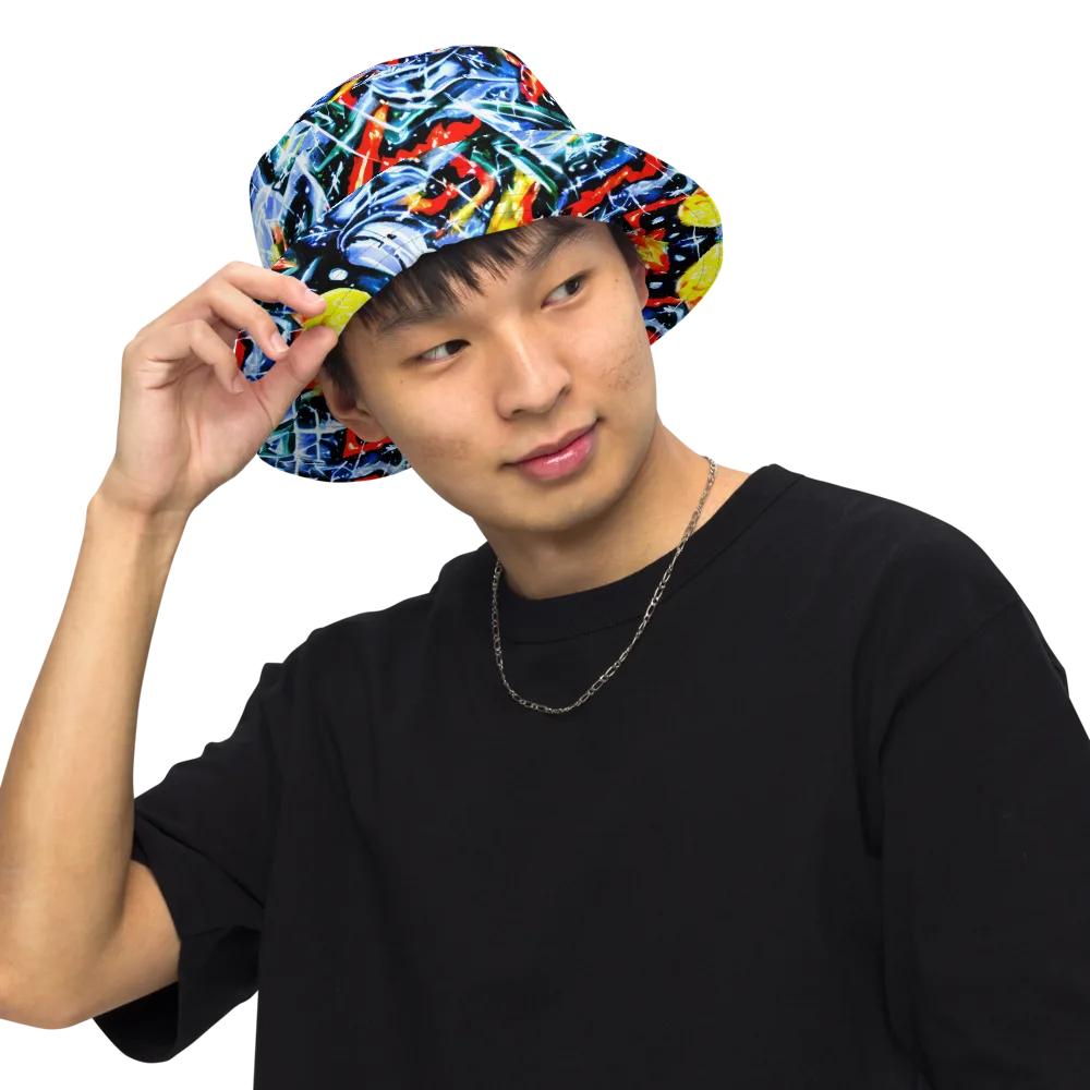 Chromatic Impact on Reversible Bucket Hat — Front Inside