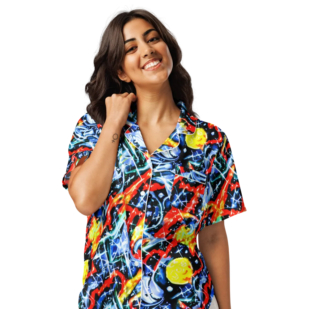 Chromatic Impact on Women's Short Sleeve Pajama Top — Front