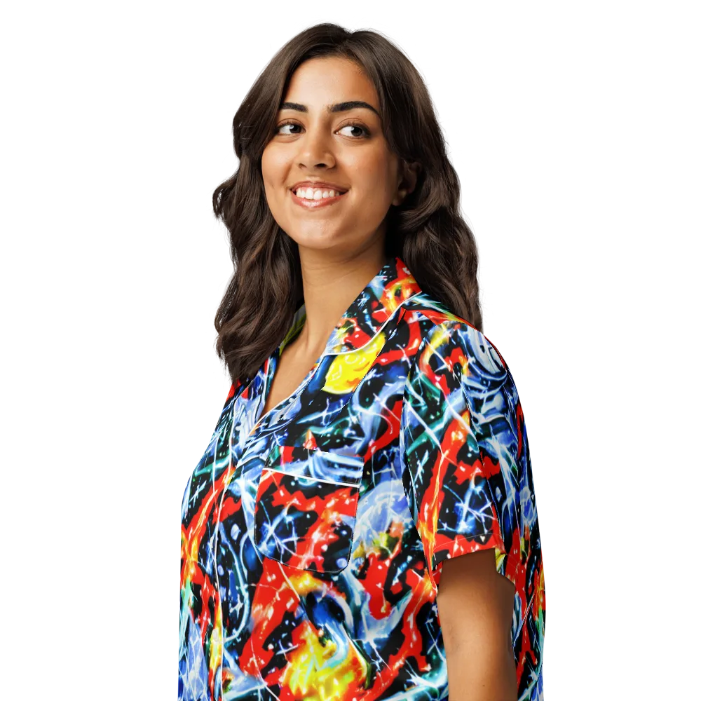 Chromatic Impact on Women's Short Sleeve Pajama Top — Left Front