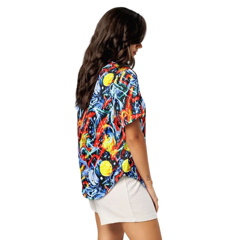 Chromatic Impact on Women's Short Sleeve Pajama Top — Right Back