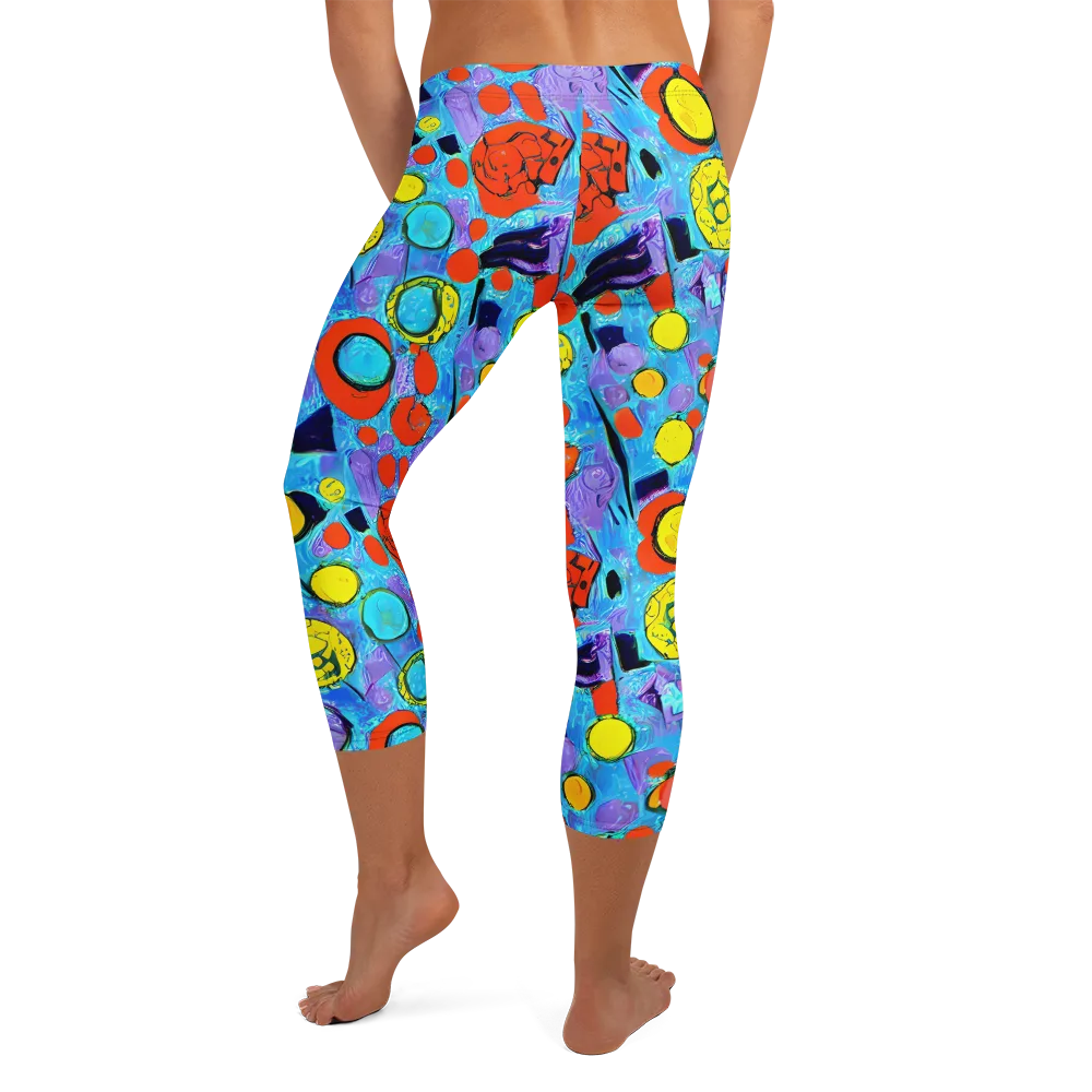 Cyan Carnival on Capri Leggings — Back