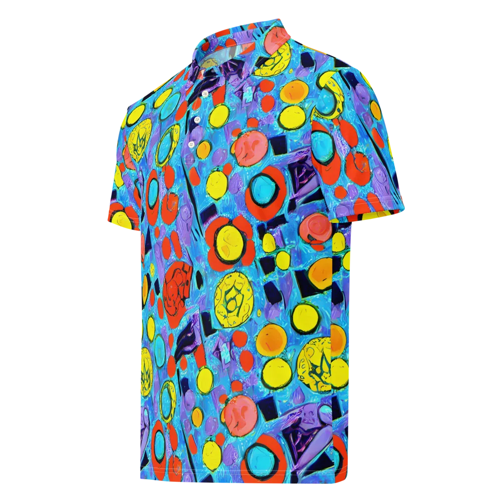 Cyan Carnival on Men's Slim Fit Polo Shirt — Left Front
