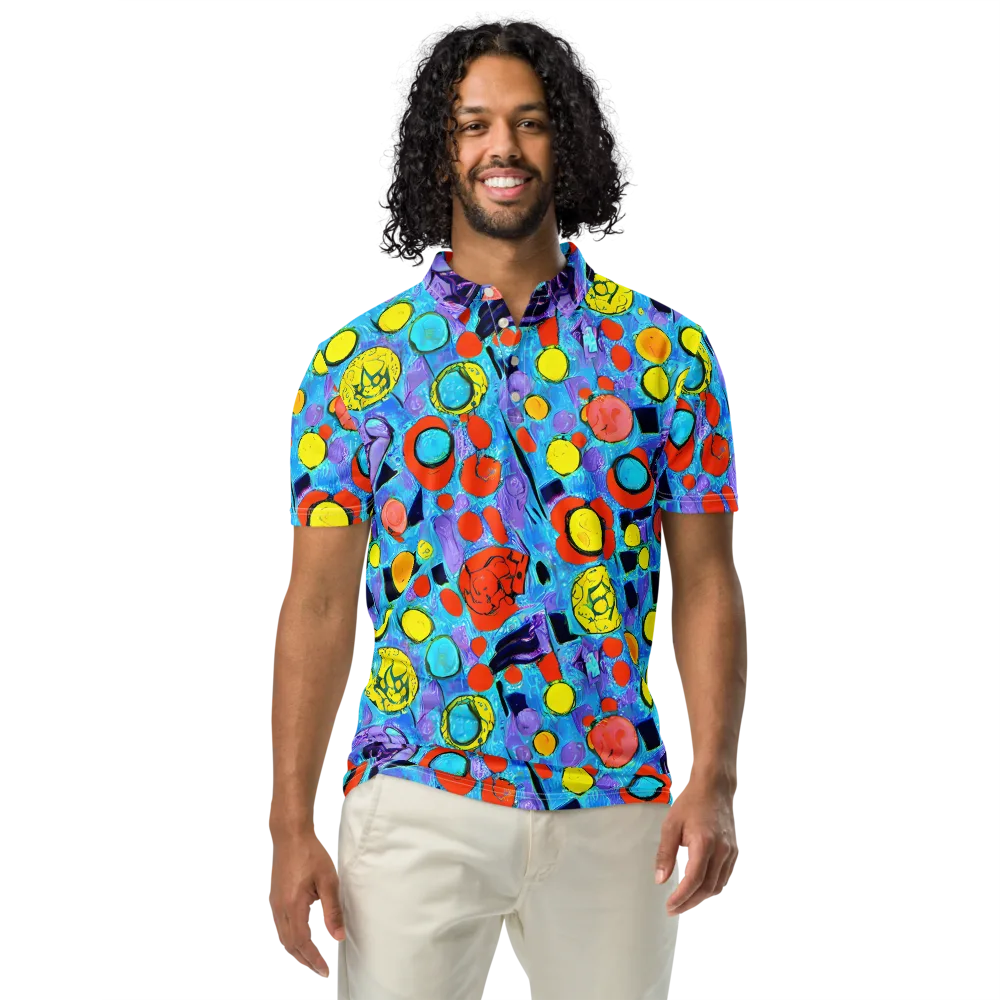 Cyan Carnival on Men's Slim Fit Polo Shirt — Front