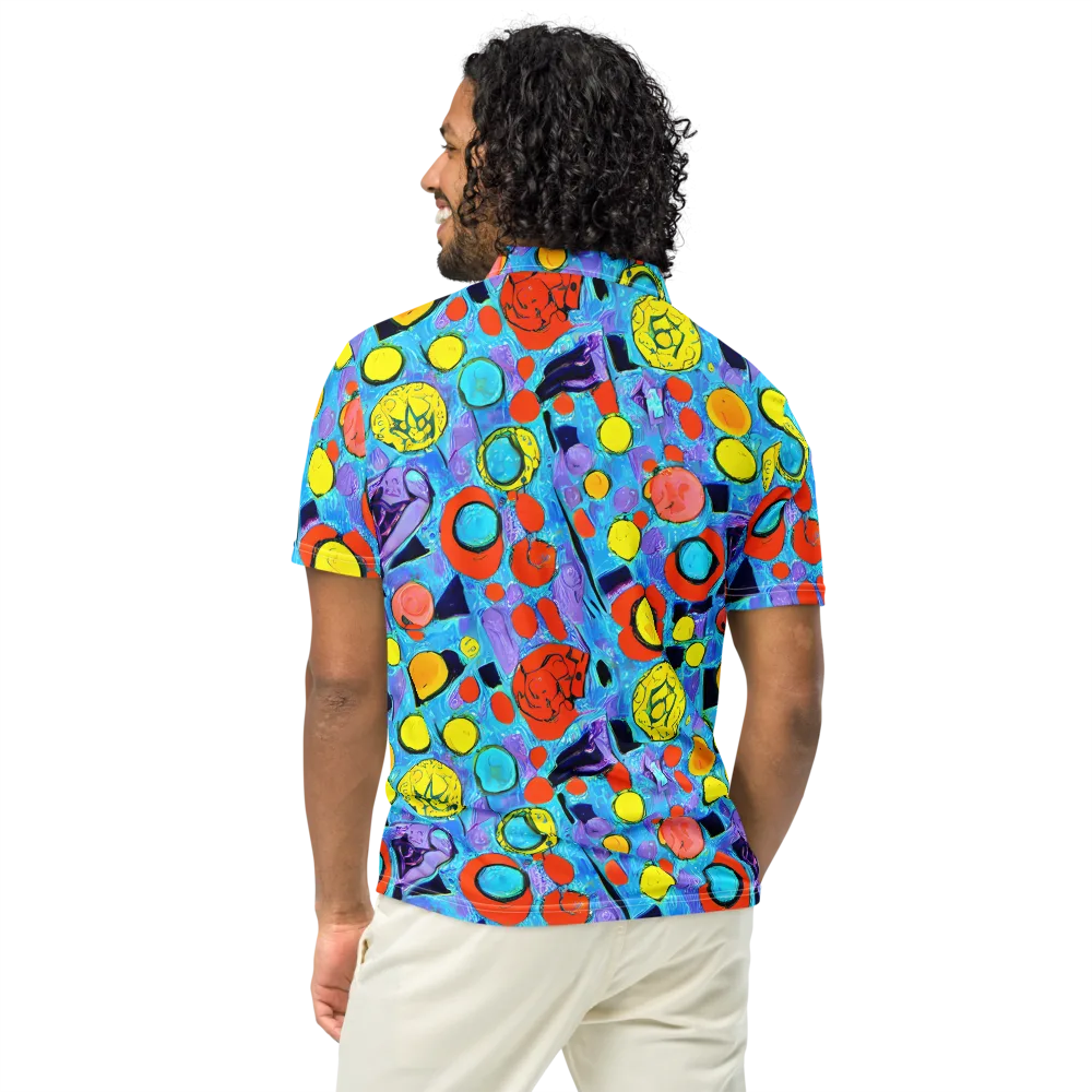Cyan Carnival on Men's Slim Fit Polo Shirt — Back