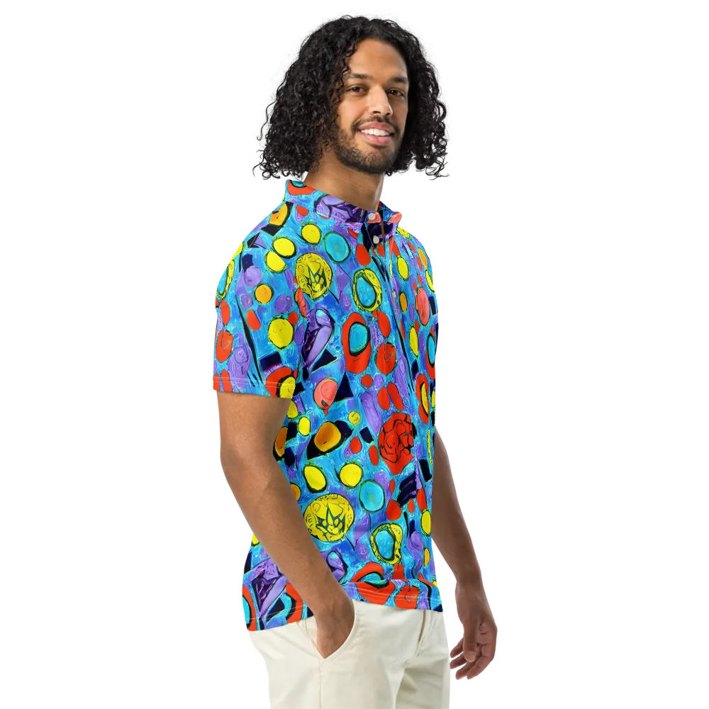 Cyan Carnival on Men's Slim Fit Polo Shirt — Right Front