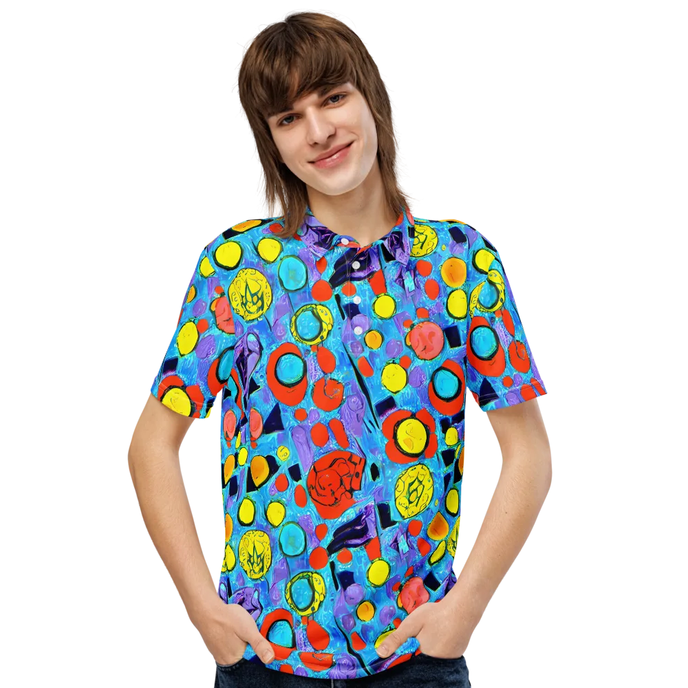Cyan Carnival on Men's Slim Fit Polo Shirt — Front