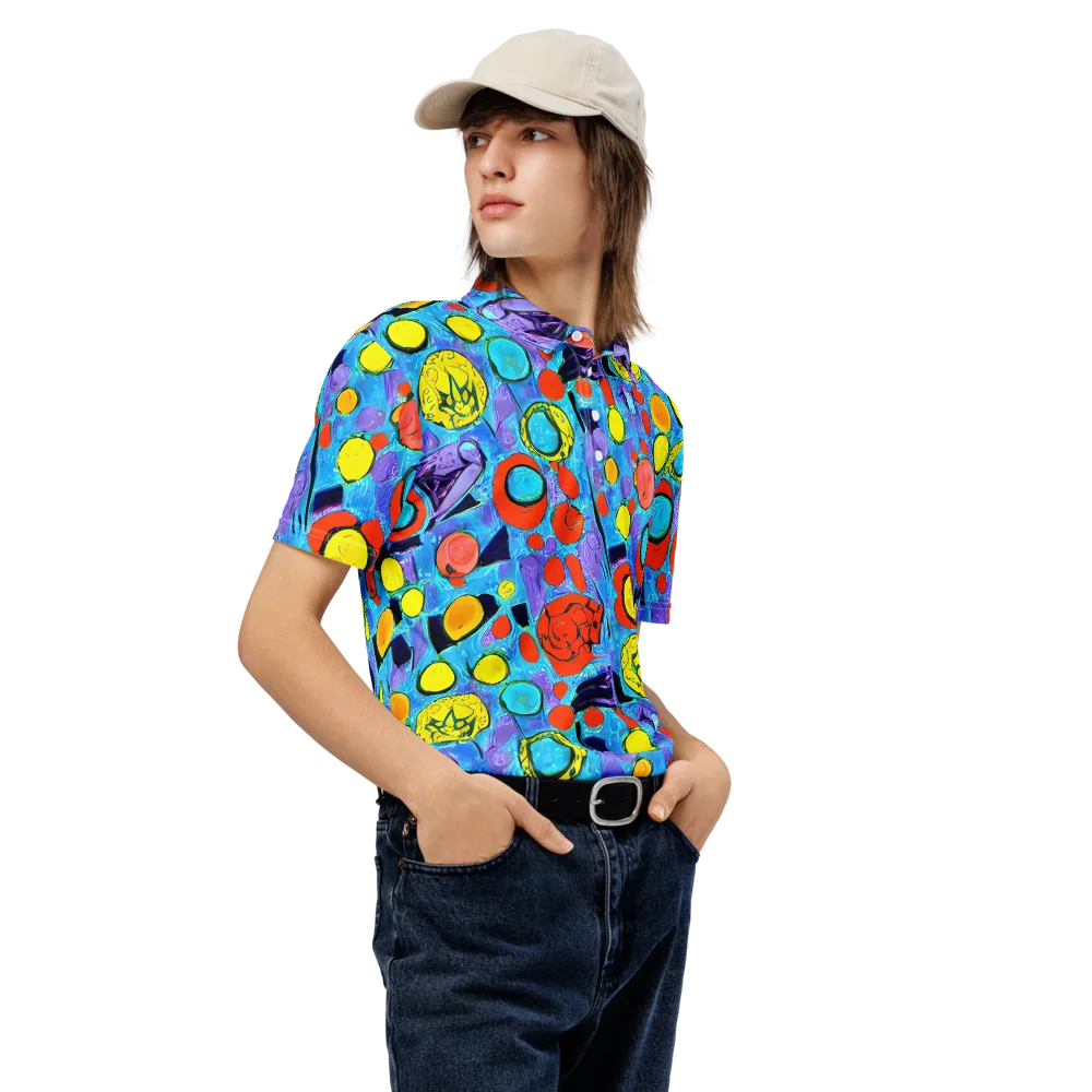 Cyan Carnival on Men's Slim Fit Polo Shirt — Right Front