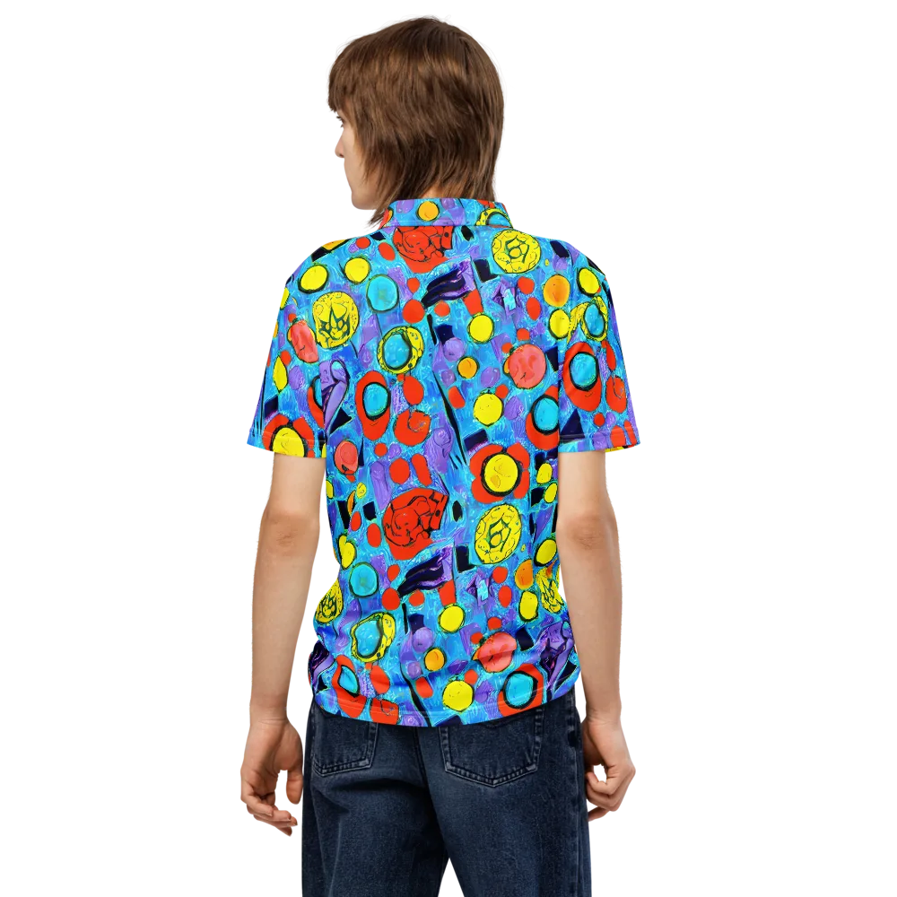 Cyan Carnival on Men's Slim Fit Polo Shirt — Back