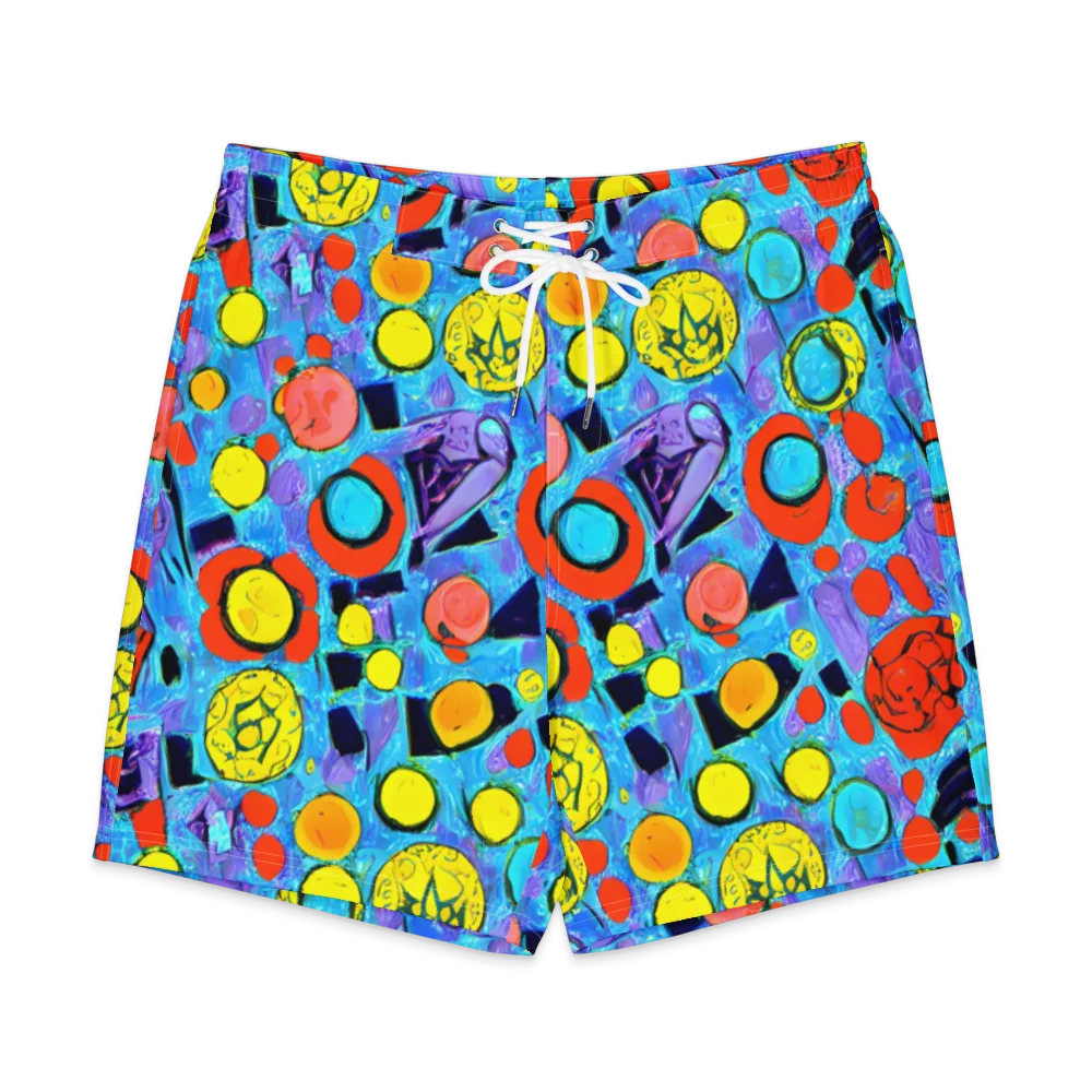 Cyan Carnival on Men's Board Shorts — Front