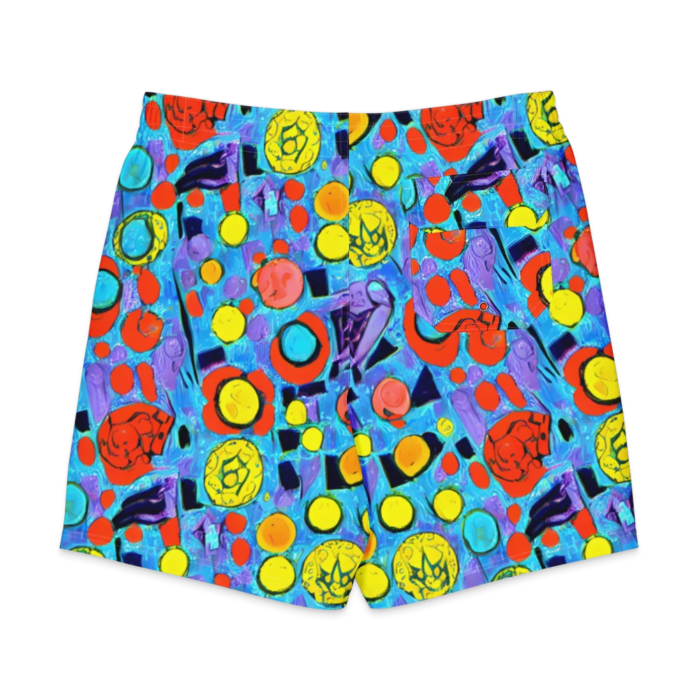 Cyan Carnival on Men's Board Shorts — Back