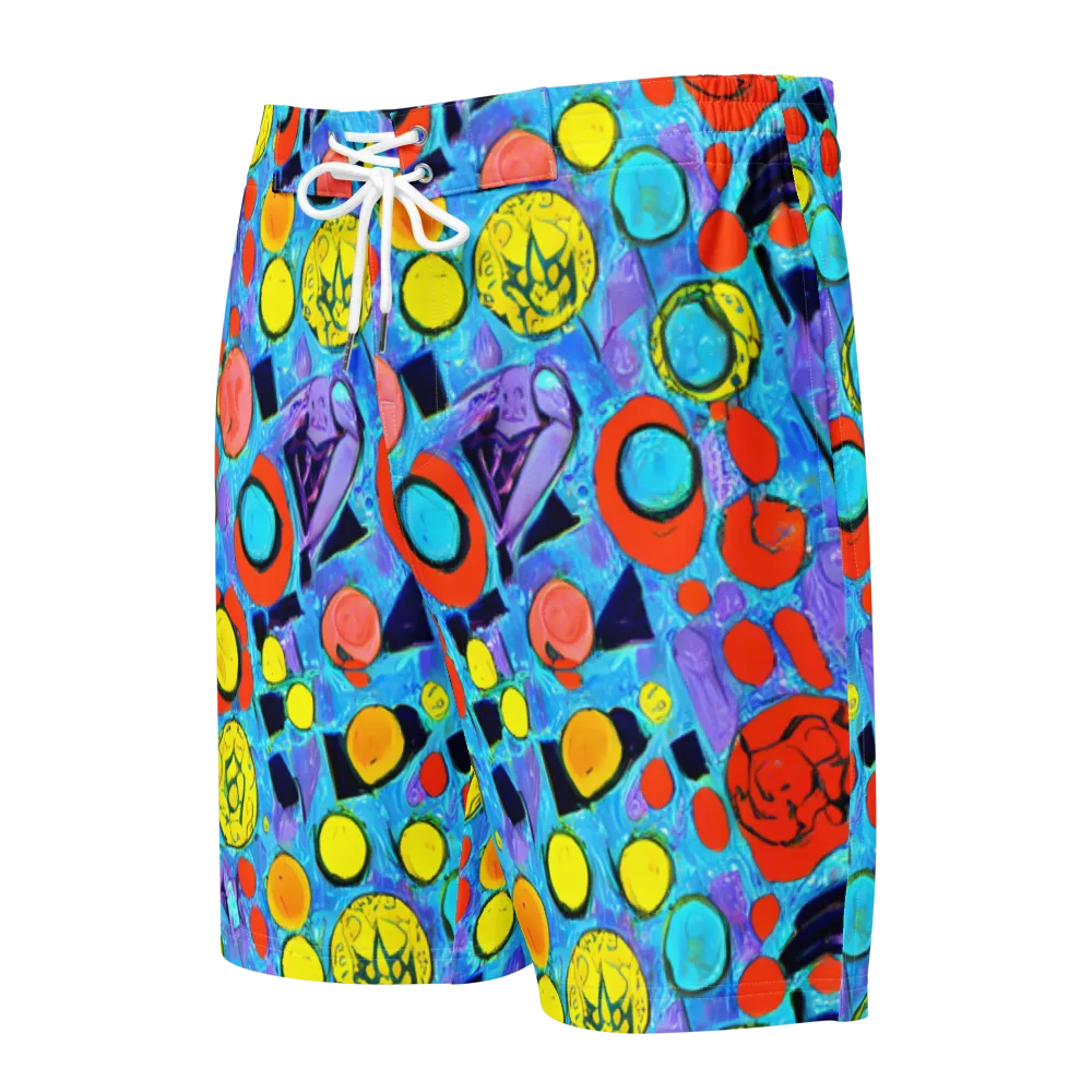 Cyan Carnival on Men's Board Shorts — Front