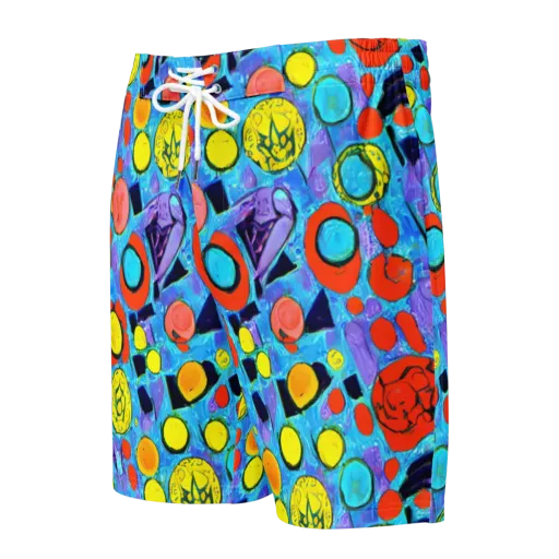 Cyan Carnival on a Men's Board Shorts