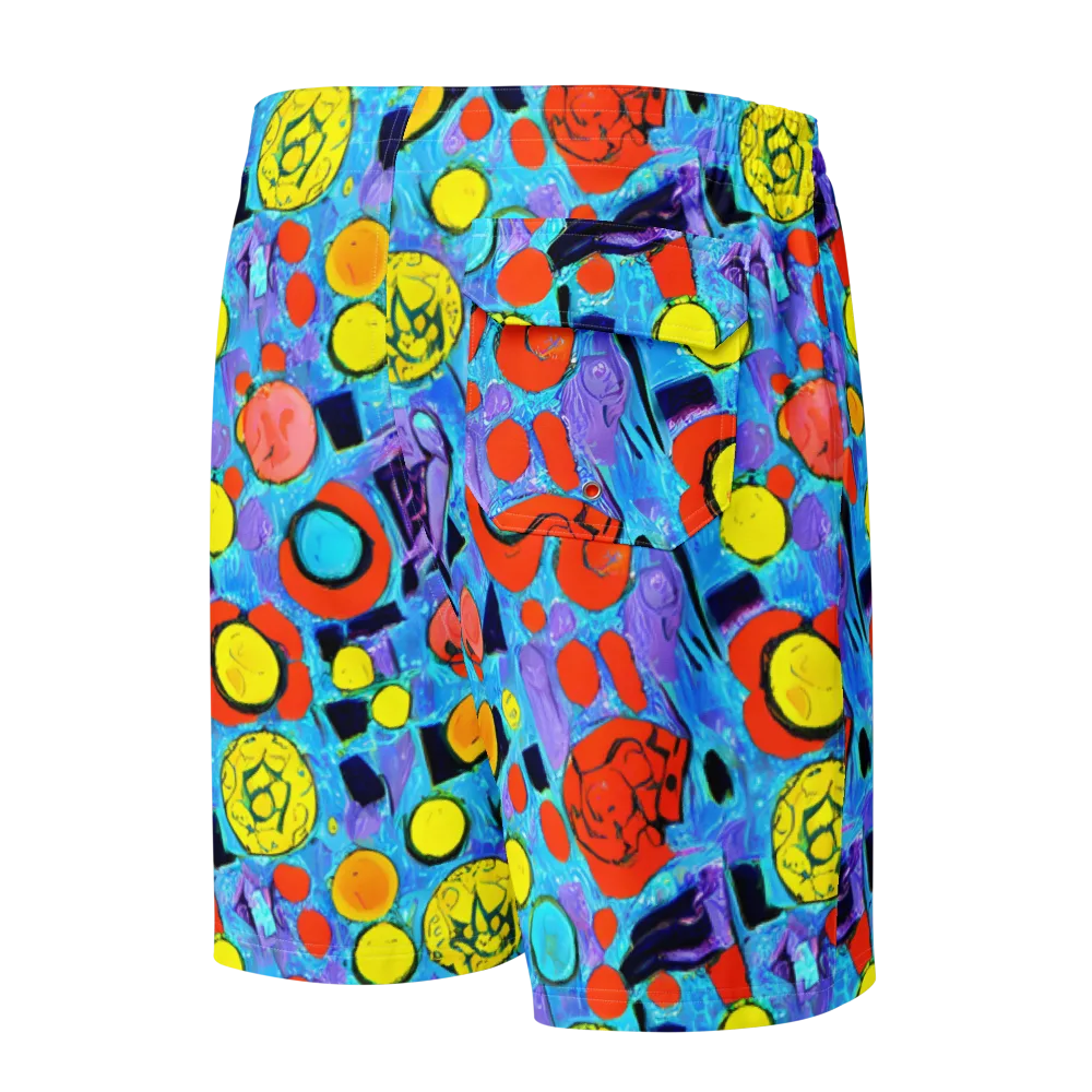 Cyan Carnival on Men's Board Shorts — Back