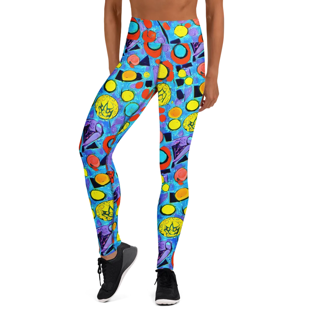 Cyan Carnival on Yoga Leggings — Front